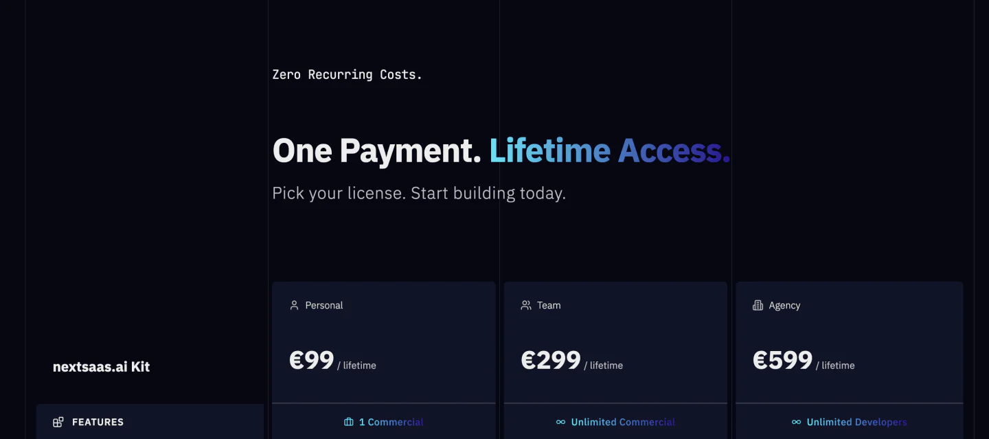 nextsaas.ai Marketing-Website Pricing-Section